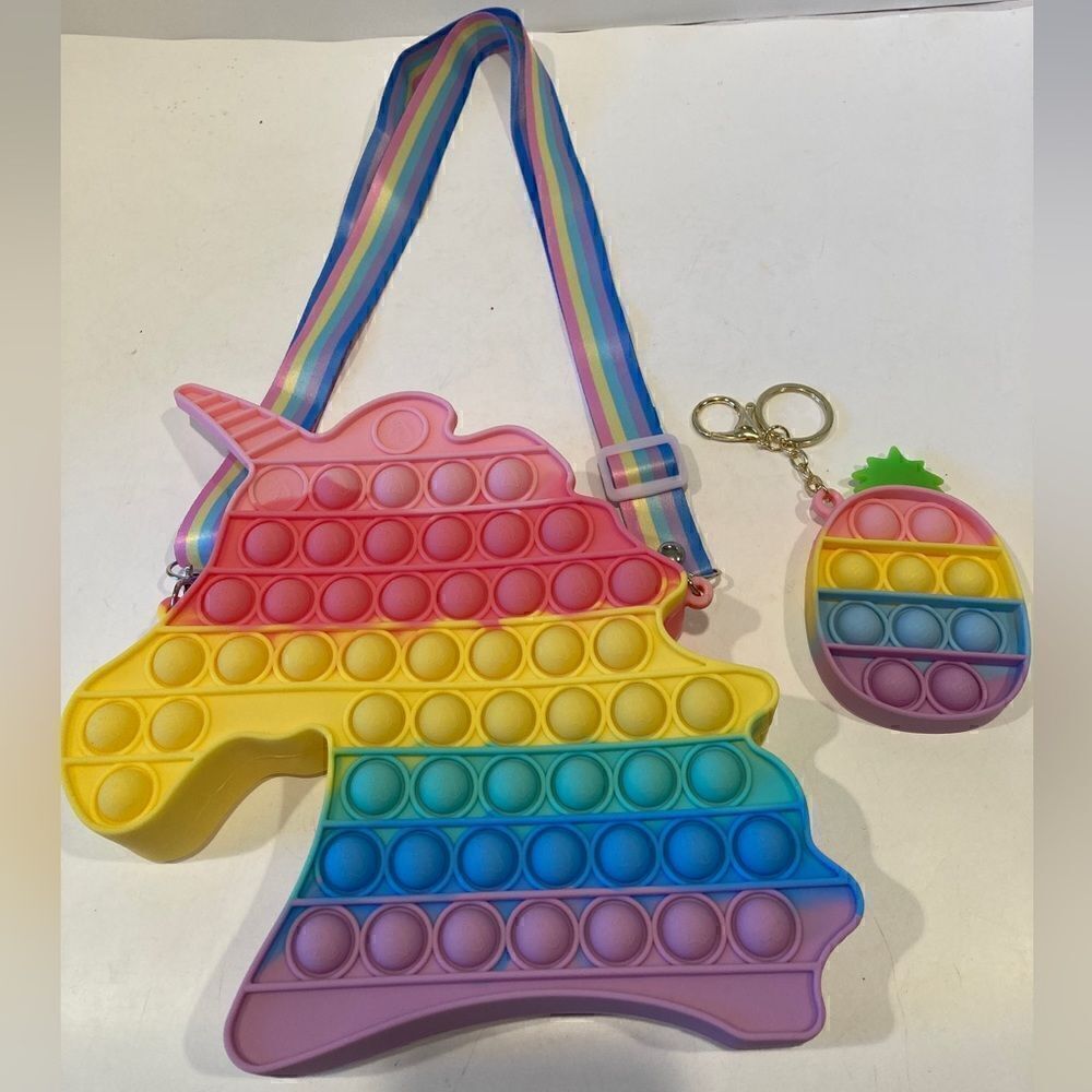 Unicorn Push and Pop it Fidget Toy Crossbody purse